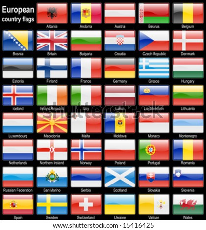 flags of europe. european country flags