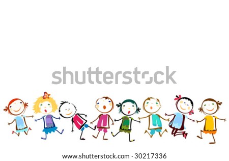 stock vector : happy kids playing