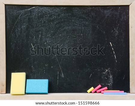 blank school black board chalk