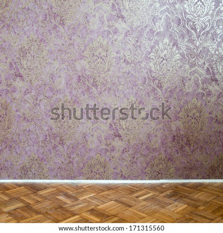 Luxury interior with floral wallpaper