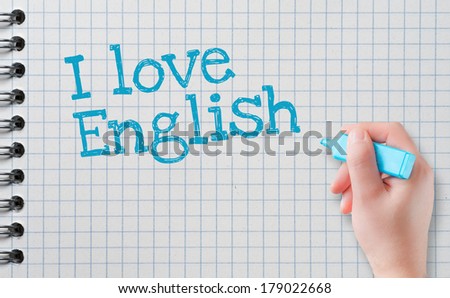 I love English handwritten on white paper