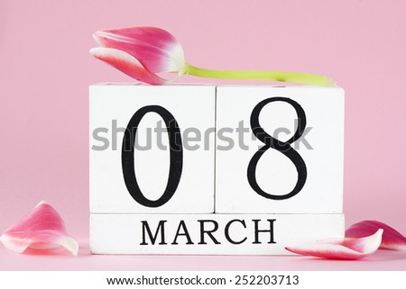 Women\'s Day with tulip flower. 8 march background,Happy Women\'s Day with tulip flower