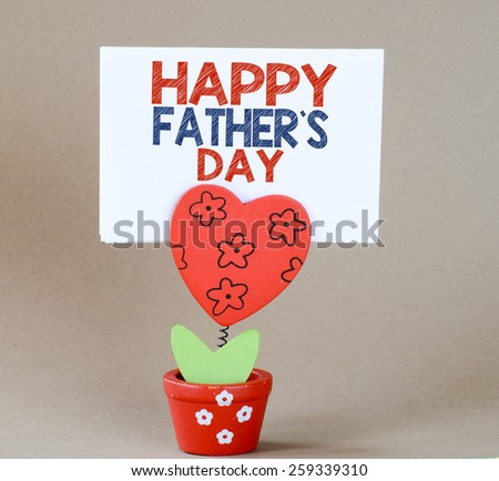 Happy fathers day with heart. Happy fathers day message with decorative heart.