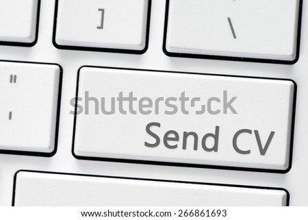 Keyboard with send CV buton. Computer white keyboard with send CV button