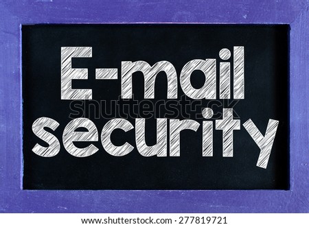 E-mail security On blackboard background
