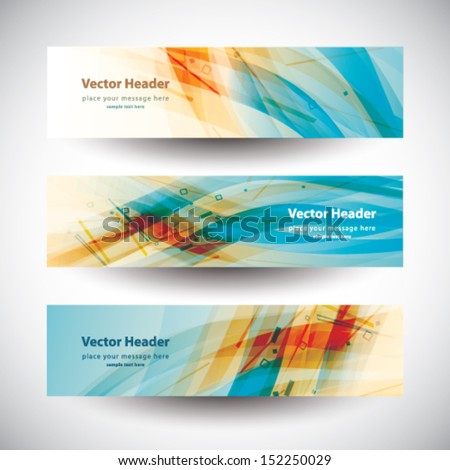 Website header colorful abstract banner set vector design Website header colorful abstract banner set vector design