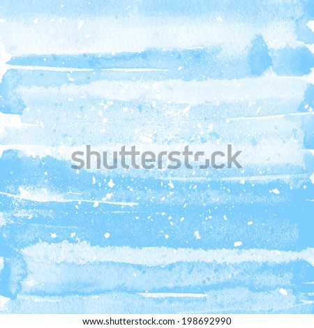 Light blue watercolor hand painted brush strokes, striped background