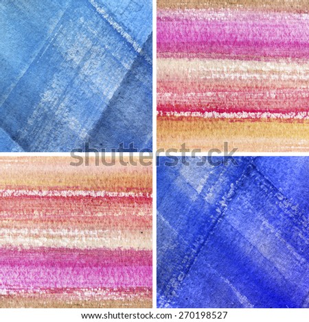 Abstract watercolor hand painted banners.Striped graphic art design elements for website or brochure headers or sidebars.Vintage grunge texture. Set of hand painted backgrounds.