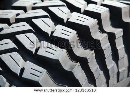 close up of mud terrain tyre.