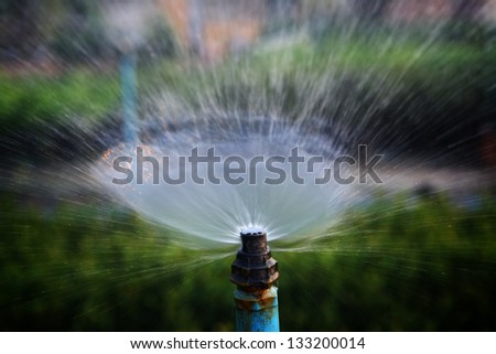 water sprayer in garden.