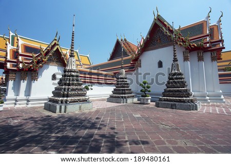 Buddhist temple, Wat Pho, Landmark of tourist attractions in Thailand. Wat Pho or Wat Phra Chettuphon Wimon Mangkhlaram is UNESCO Memory of the World,bangkok THAILAND