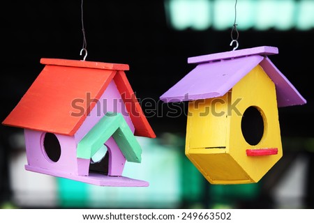 colorful modern bird house