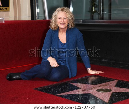 LOS ANGELES - DEC 03:  CAROLE KING Walk of Fame Honors Carole King  on December 03, 2012 in Hollywood, CA