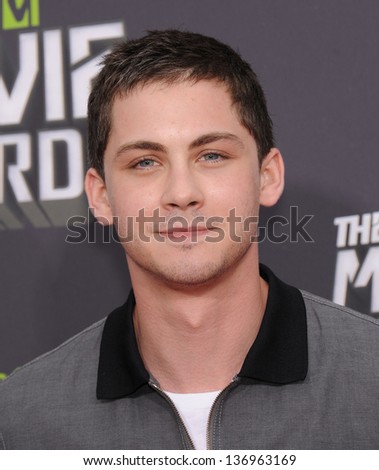 LOS ANGELES APR 14 Logan Lerman arrives to the Mtv Movie Awards 2013 on April 14 2013 in Culver City CA LOS ANGELES APR 14 Logan Lerman arrives to the Mtv Movie Awards 2013 on April 14 2013 in Culver City CA