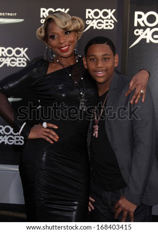 LOS ANGELES - JUN 08:  MARY J. BLIGE & STEP SON arrives to the \