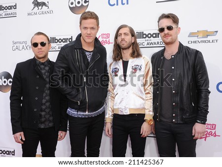 LAS VEGAS - MAY 18:  Imagine Dragons arrives to the Billboard Music Awards 2014  on May 18, 2014 in Las Vegas, NV.