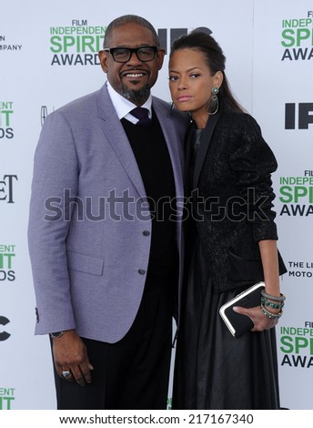 LOS ANGELES - MAR 01:  Forest Whitaker & Keisha Nash Whitaker arrives to the Film Independent Spirit Awards 2014  on March 01, 2014 in Santa Monica, CA.