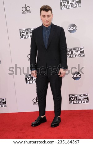 LOS ANGELES - NOV 23:  Sam Smith arrives to the 2014 American Music Awards on November 23, 2014 in Los Angeles, CA