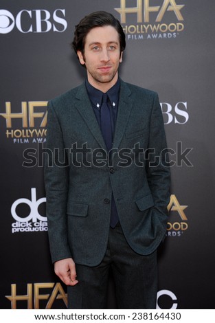 LOS ANGELES - NOV 14:  Simon Helberg arrives to the The Hollywood Film Awards 2014 on November 14, 2014 in Hollywood, CA