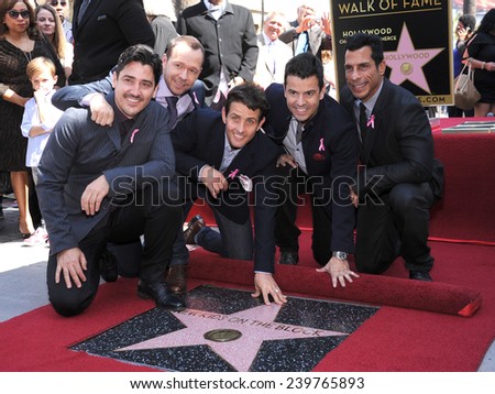 LOS ANGELES - OCT 09:  New Kids on the Block (NKOTB) arrives to the New Kids on the Block get a Star on October 9, 2014 in Hollywood, CA