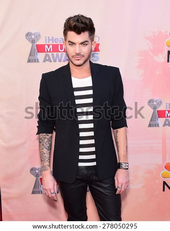 LOS ANGELES - MAR 29:  Adam Lambert arrives to the 2015 iHeartRadio Music Awards  on March 29, 2015 in Hollywood, CA