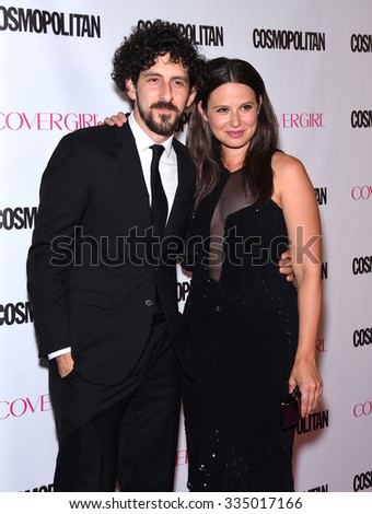 LOS ANGELES - OCT 13:  Katie Lowes & Adam Shapiro arrives to the Cosmopolitan\'s 50th Birthday Party on October 13, 2015 in Hollywood, CA.