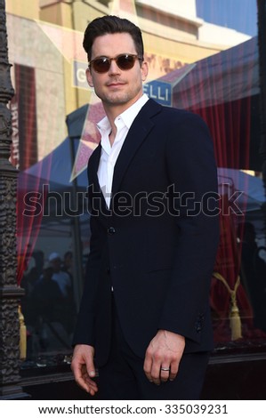 LOS ANGELES - OCT 12:  Matt Bomer arrives to the Walk of Fame honors Kelly Ripa on October 12, 2015 in Hollywood, CA.
