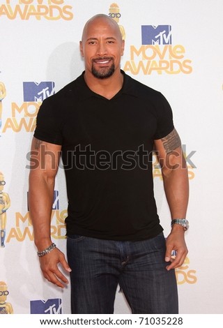 LOS ANGELES - OCT 23:  DWAYNE JOHNSON arrives to the 2010 MTV Movie Awards  on June 06,2011 in Los Angeles, CA