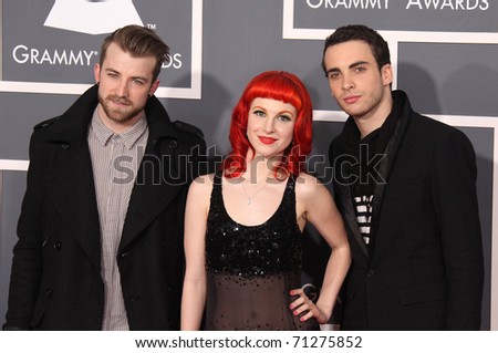 stock photo LOS ANGELES FEB 13 Paramore arrives at the 2011 Grammy 