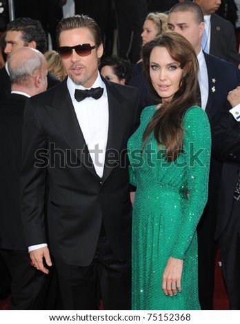 LOS ANGELES - JAN 16:  Brad Pitt & Angelina Jolie arrives to the 68th Annual Golden Globe Awards  on January 16, 2011 in Beverly Hills, CA