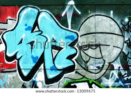 graffiti characters spray cans. stock photo : alien graffiti