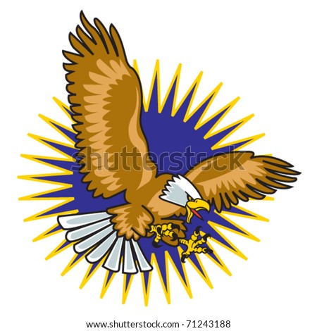 Eagle Wings Logo on Stock Vector   Eagle Mascot With Wings Spread Flying Through The Air