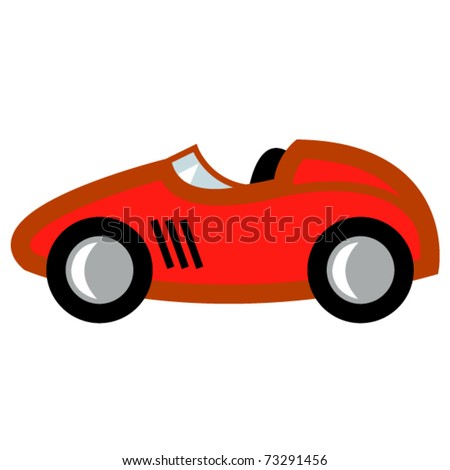  Pics on Race Car In Cartoon Style Or Child S Toy Auto Or Automobile With A Red