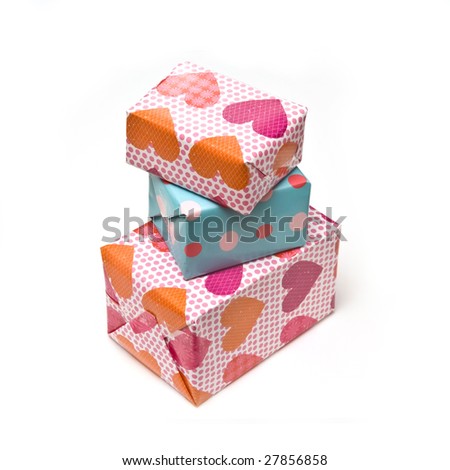 Presents or gift's on a graduated blue studio background.