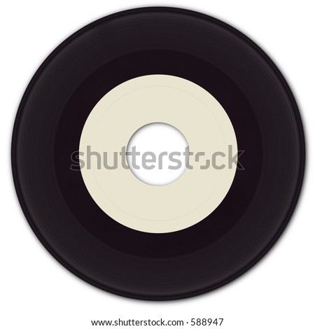 45 rpm Vinyl Record with blank label.