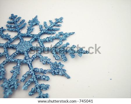 Blue glittery snowflakes.