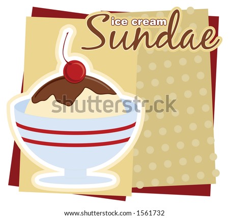 Illustration of an ice cream Sundae sign.