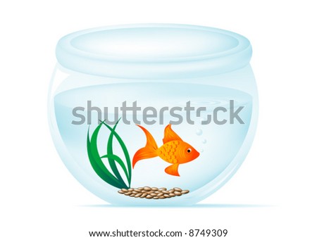 goldfish bowl. stock vector : Fish owl