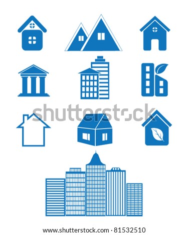 Vector Illustration Of Icons Of Homes - 81532510 : Shutterstock