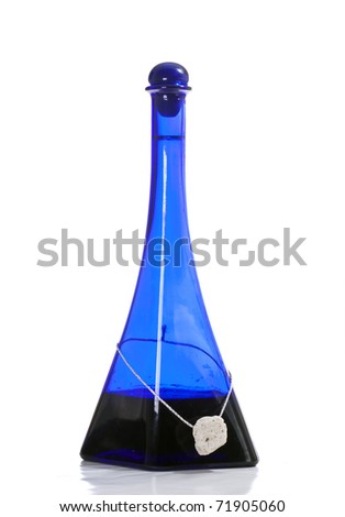 blue bottled alcohol