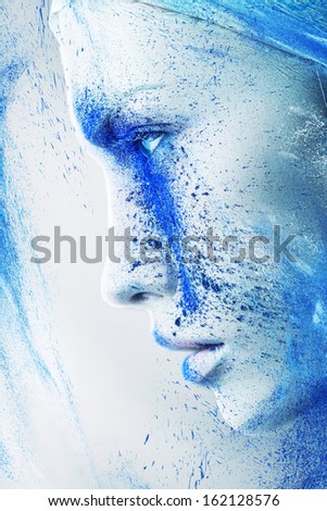 Alien Woman With Flying Blue Powder