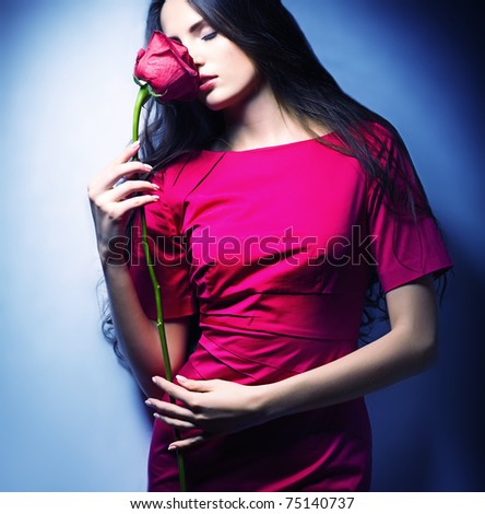 stock photo : Beauty girl with rose