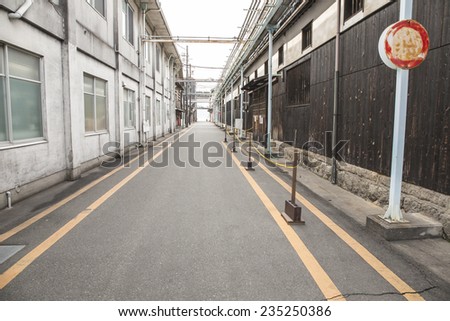 Deserted city street.Japan.