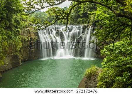 Beautiful Shifen waterfall, Pingxi,Taipei, Taiwan