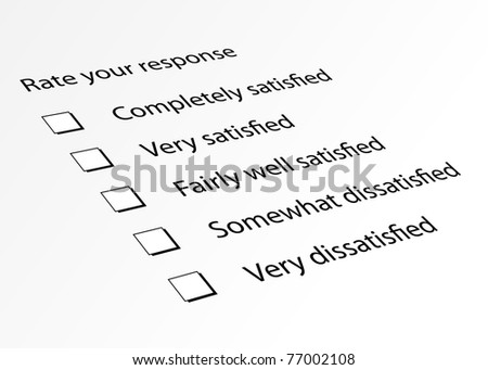 Survey form for customer satisfaction response