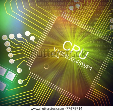 Illustration of hi-tech processing technology background