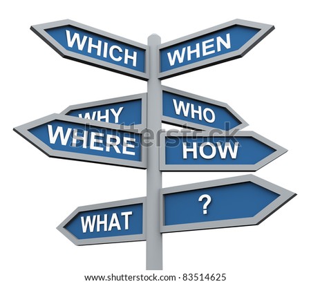 Logo Design Questions on 3d Road Sign Of Various Questions Wrods Stock Photo 83514625