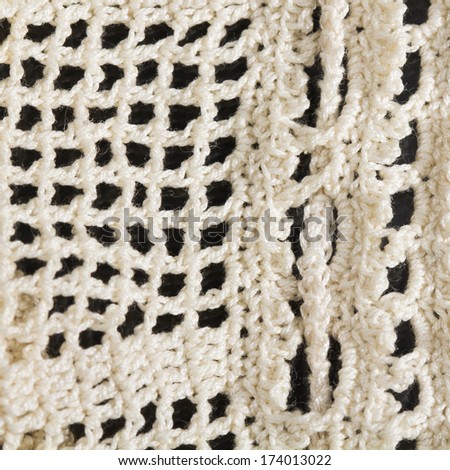 Knitted pattern, macrame original textile texture