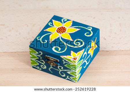 Painted, wooden small boxes for multiple purposes