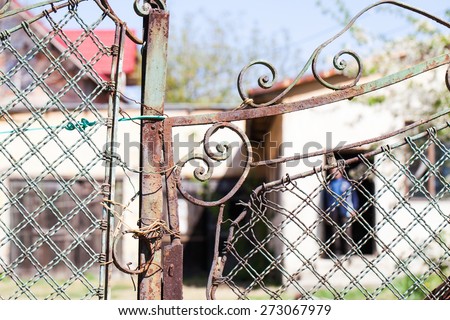 Vintage, iron, old gates at an old house